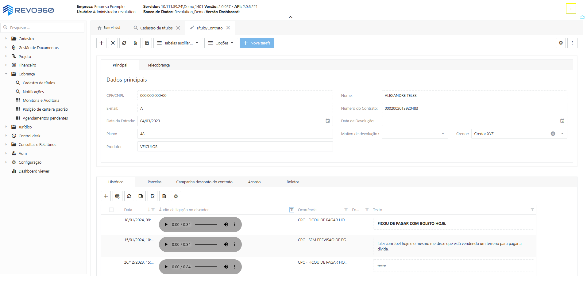 Visão do cliente omni channel da cobrança